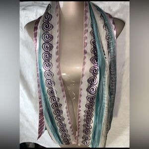 Ladies Gold, Purple And Teal Scarf